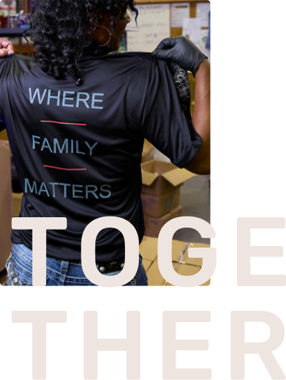 Careers Together Text and Back of Employee Shirt